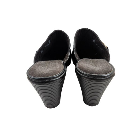 Clarks Bendables Womens Shoes Leather Slip-On Mule Clogs Buckle Size 7M Black - Picture 6 of 10